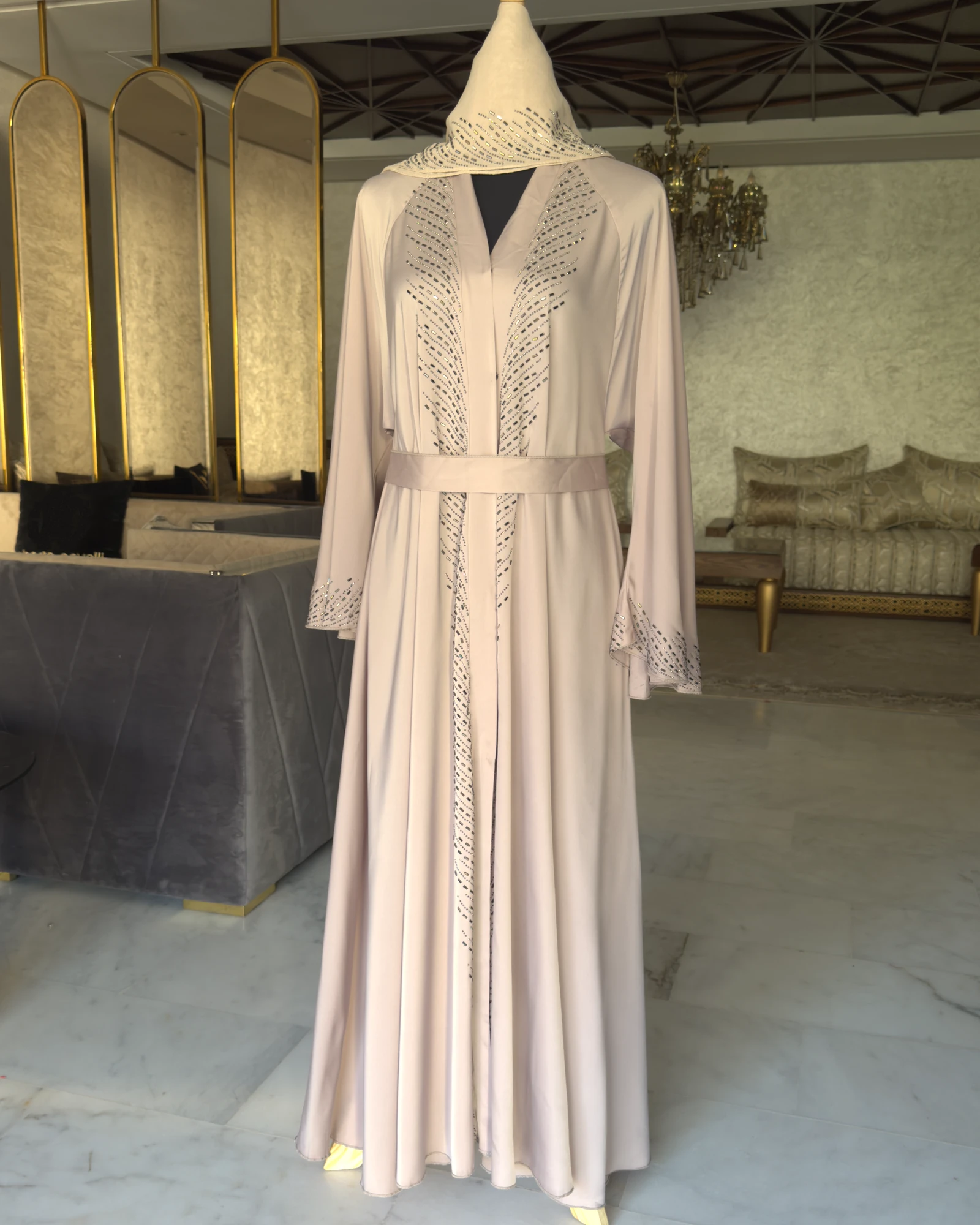 Abaya strass rose – Rishat al-Nur, vue 4